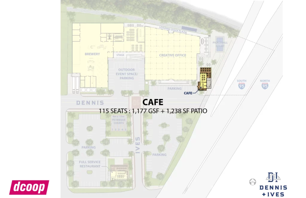 dennis and ives cafe render aerial view