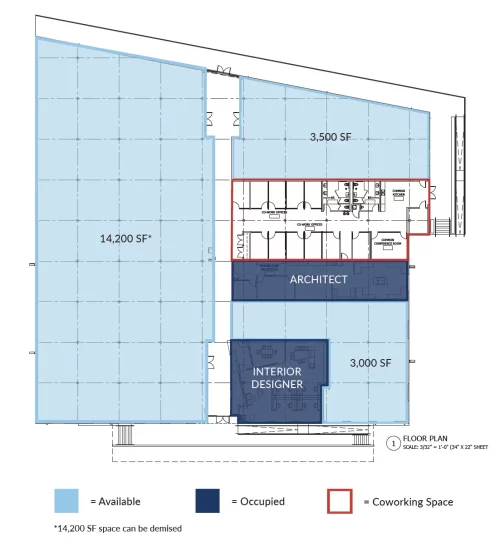 the workshop creative office space availability floor plan with square footage